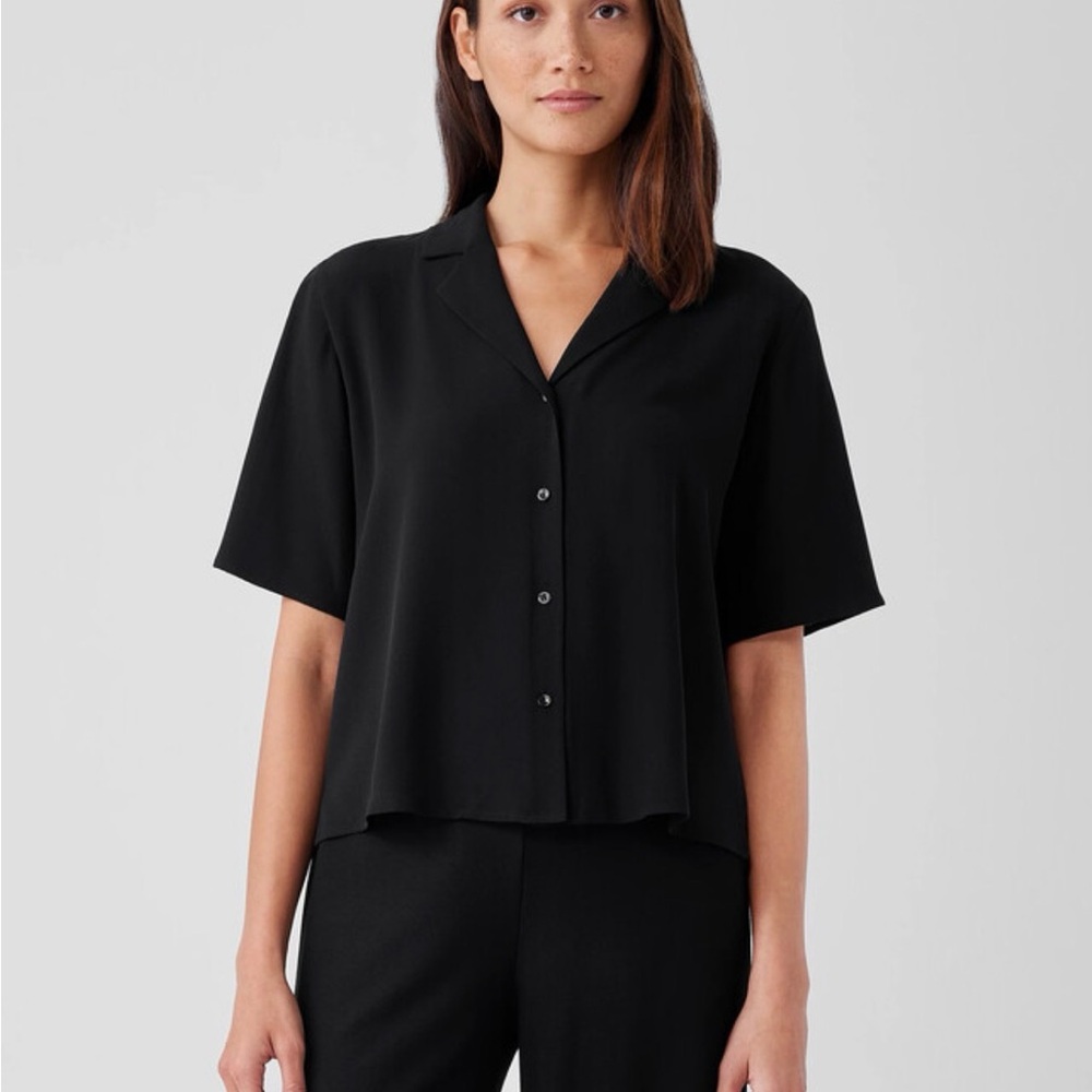 Eileen Fisher Black Button Down Shirt